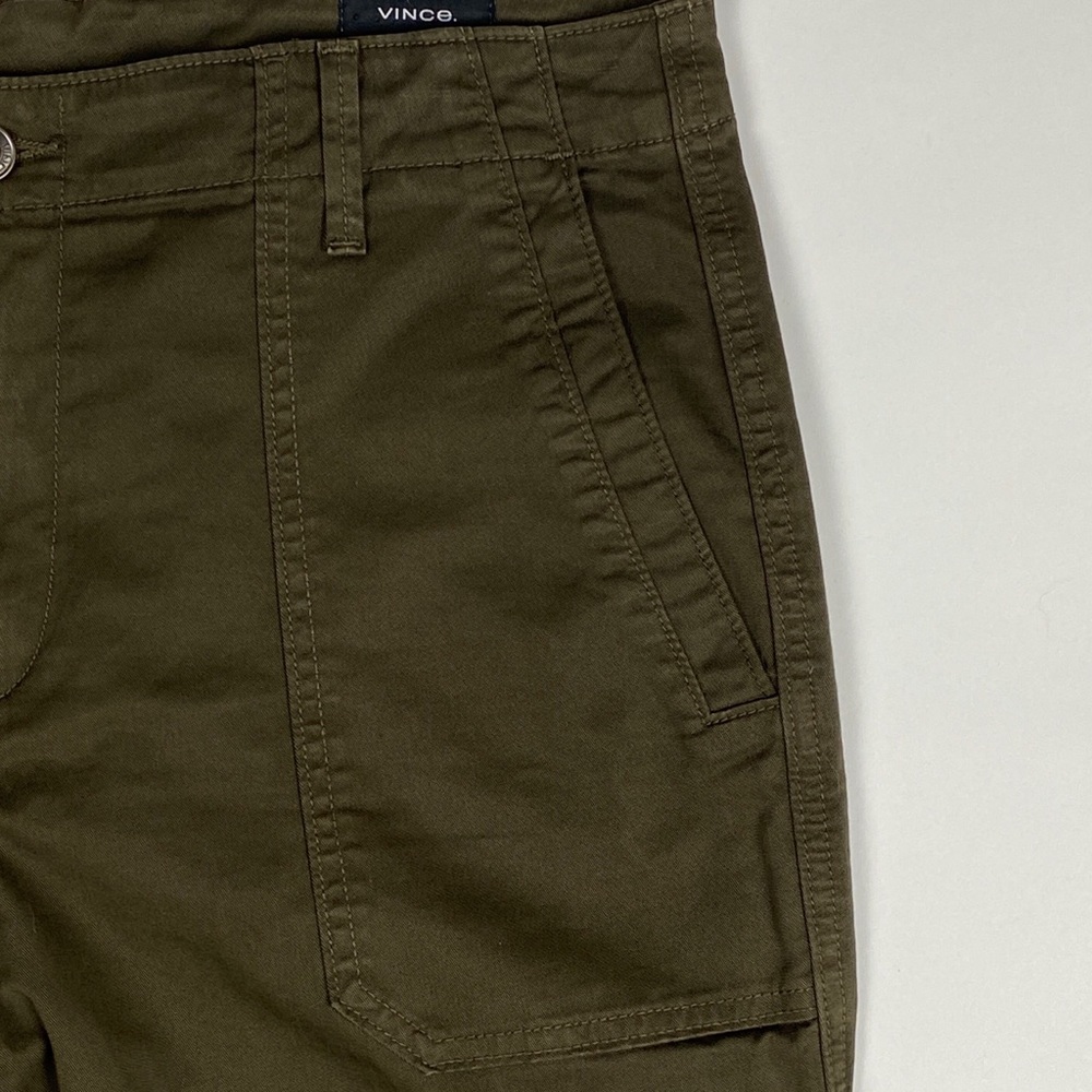 Vince Dark Willow Green Cotton Utility Pants - Picture 5 of 10